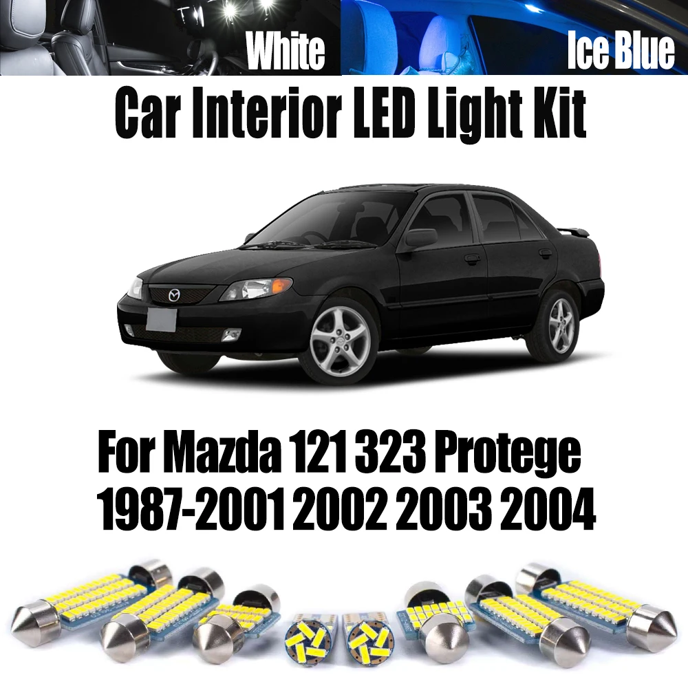 

Светодиодный внутренний светильник Canbus с картой и дверным освещением для Mazda 121 323 Protege 1987-2002 2002 2003 2004, лампы для номерного знака автомобиля