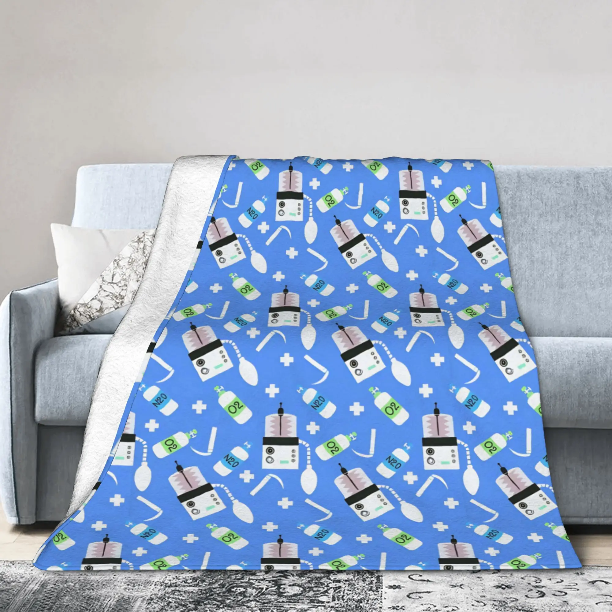 Anesthesia Anesthesiology Medical Blanket Cover Anesthetist Plush Bedding Throw Blanket Rug Piece Portable Gift Portable