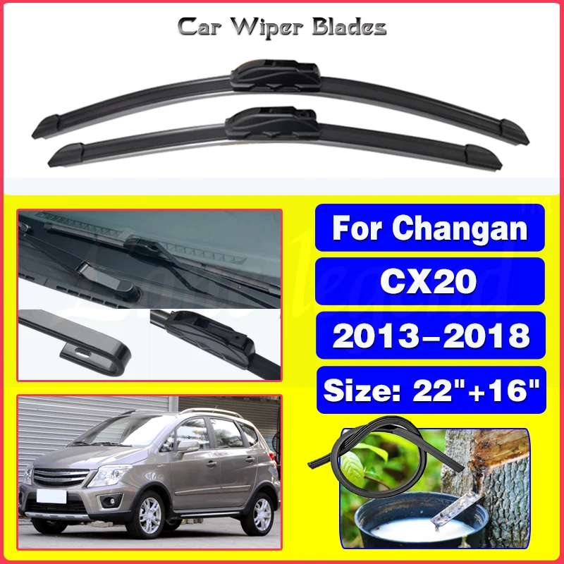 

Car Front Wiper Blades For Chana Changan CX20 2013 - 2018 Windshield Windscreen Front Window Blades 22"+16" Car Accessories