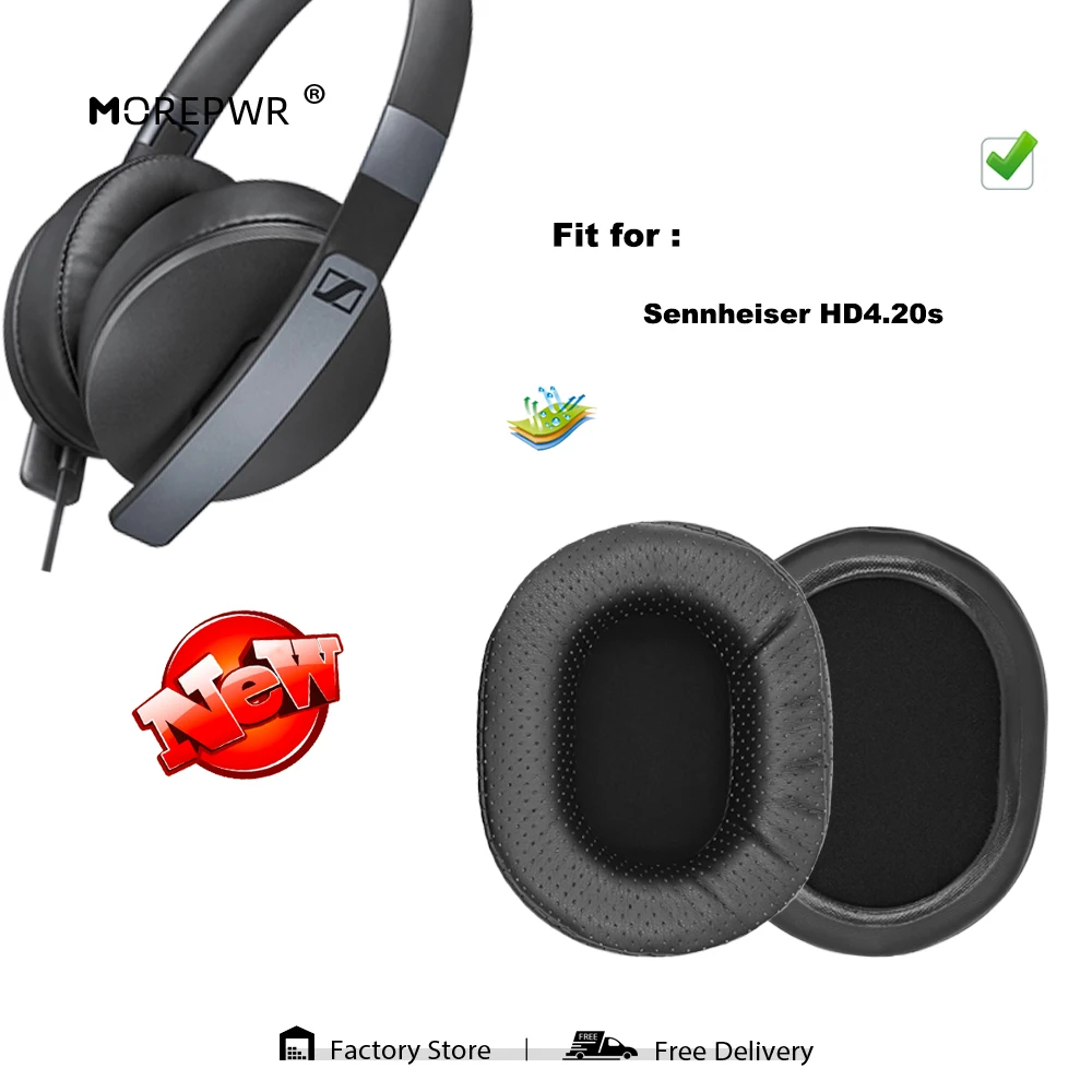 

Morepwr Replacement Ear Pads for Sennheiser HD4.20s Headset Parts Leather Cushion Velvet Earmuff Earphone Sleeve Cover