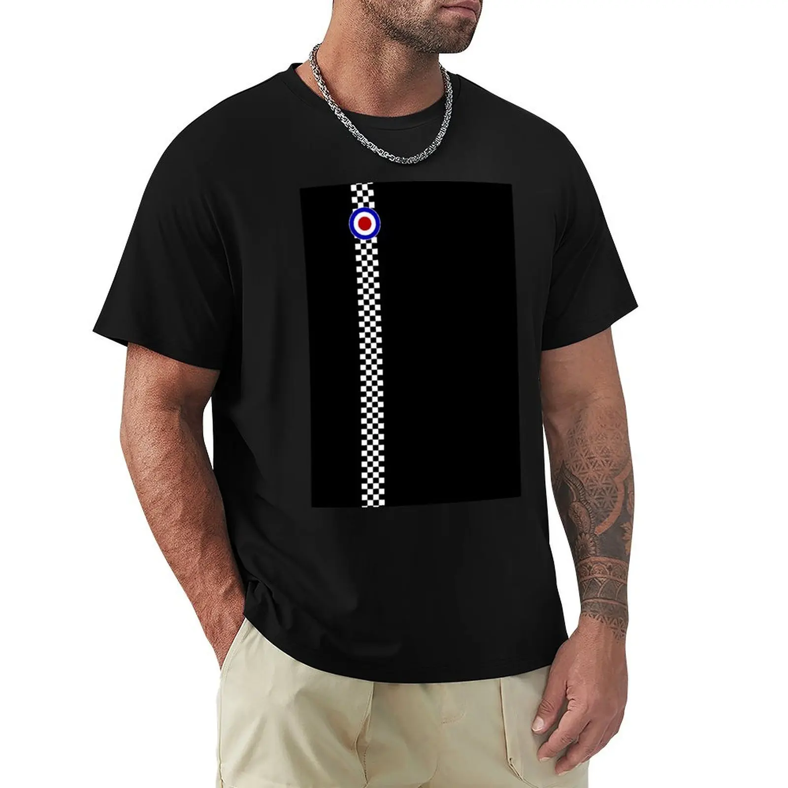 Mod Target and Checkers. T-Shirt Casual Holiday Short Sleeve Tee