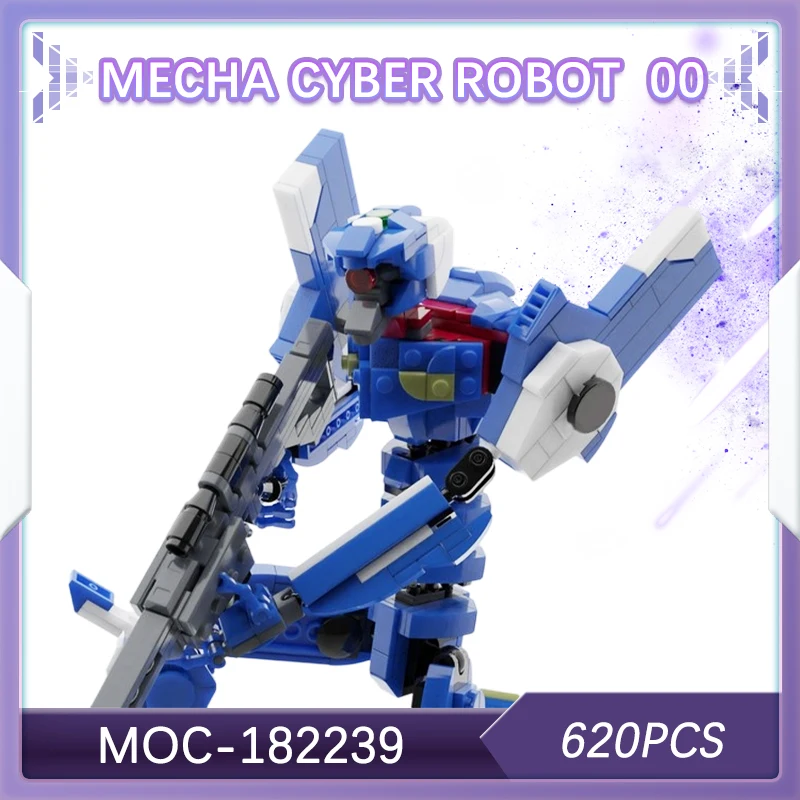 

620 шт., научно-фантастическое аниме, Mecha Cyber Robot 00, строительный блок, модель кирпича, креативный подарок, высококачественное украшение для рабочего стола MOC-182239