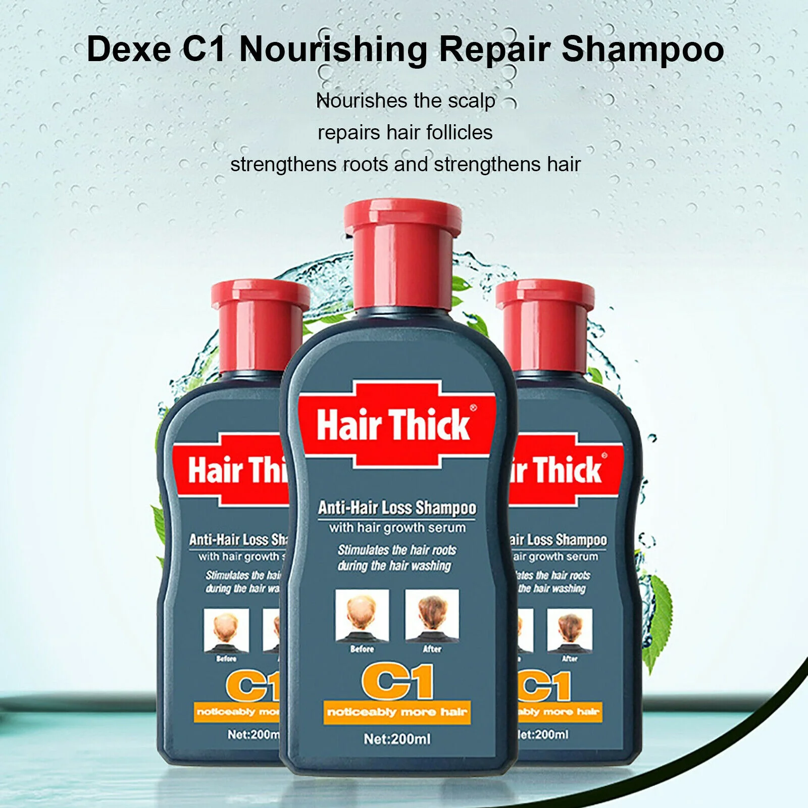 200ml Hair Thickening Anti Hair Loss Shampoo Hair Growth Promoter Herbal Hair Growth Oil Fast Grow Hair Thickener Anti Dandruff