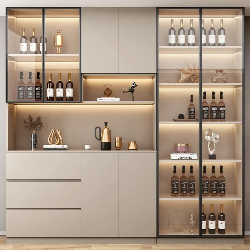 

Corner Storage Wine Cabinets High Kitchen Wall Restaurant Luxury Living Room Estante Vinos Wine Cabinets Bar Furniture QF50JG