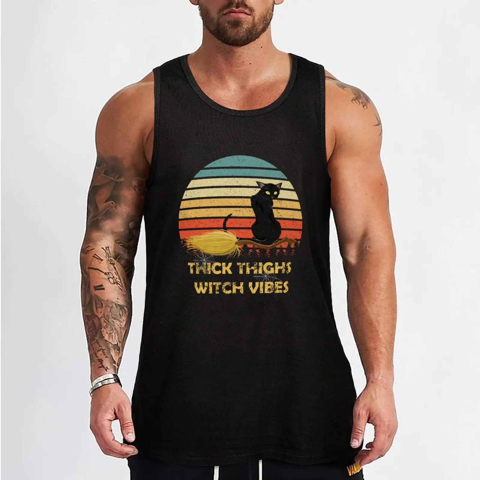 Thick Thighs Witch Vibes Tank Top men clothing Men's summer clothes T-shirt men