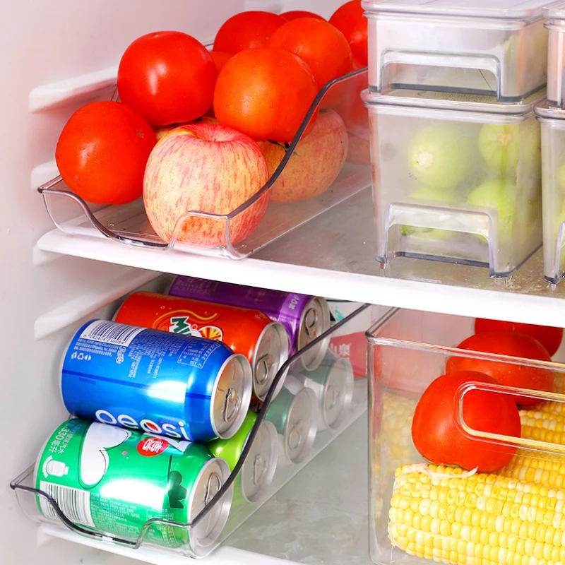 1/2pcs Kitchen Can Organizer Pantry Soda Can Organizer Refrigerator Fridge Can Clear Dispenser Kitchen Accessories