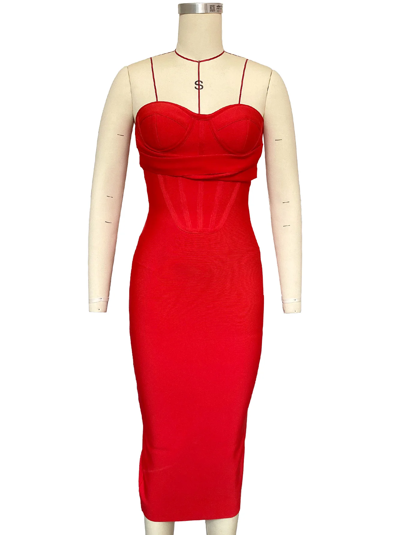 

Летнее женское сексуальное платье средней длины, бандажное сетчатое красное элегантное вечернее бандажное платье без бретелек, платье