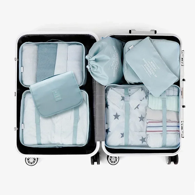 7/Pcs Travel Storage Bag Large Capacity Suitcase Storage Luggage Clothes Sorting Organizer Set Pouch Case Shoes Packing Cube