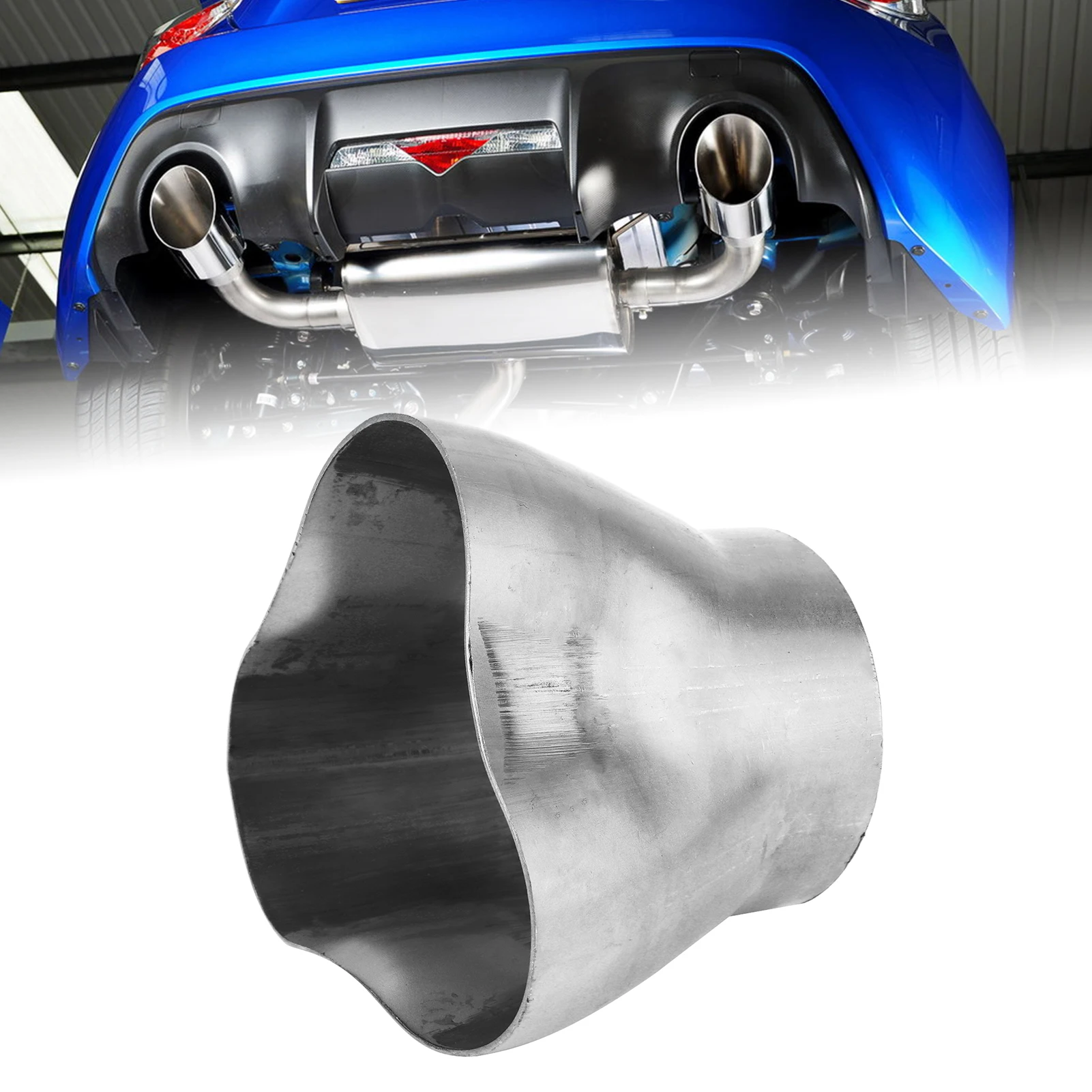

3 into 1 Exhaust Header Collector 1.75in Inlet 2.38in Outlet for Car Modification Car Exhaust Accessory Exhaust Header