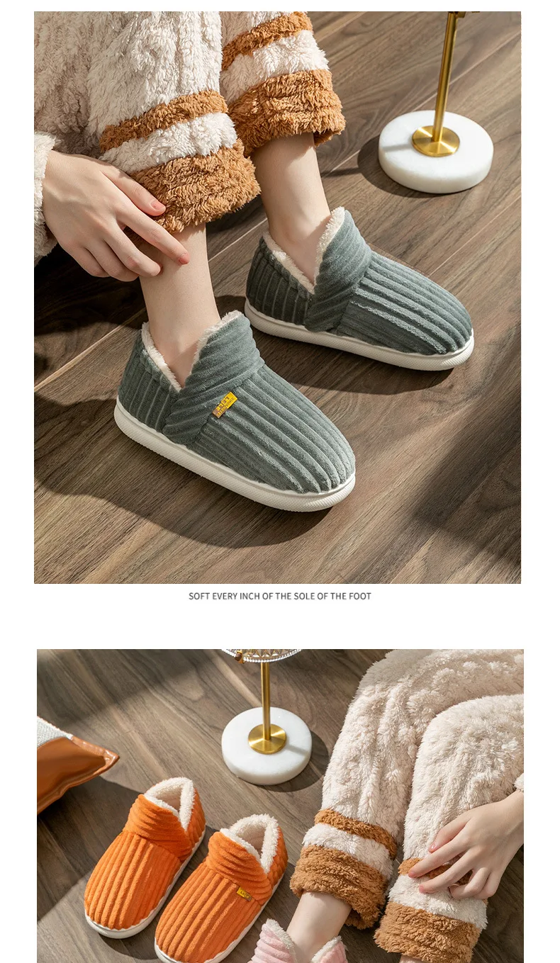 Pantofole invernali in cotone da donna, carine, nuove, con suola spessa, per uso domestico, per coppia, borsa con pantofole in morbido cotone con suola calda e morbida – acquista a prezzi convenienti