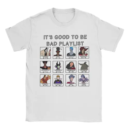 Imagen 1 del producto Camisetas de Halloween con lista de reproducción de villanos de brujas para hombres y mujeres, camisetas divertidas de algodón puro, camisetas de cuello redondo, camisetas de manga corta de verano