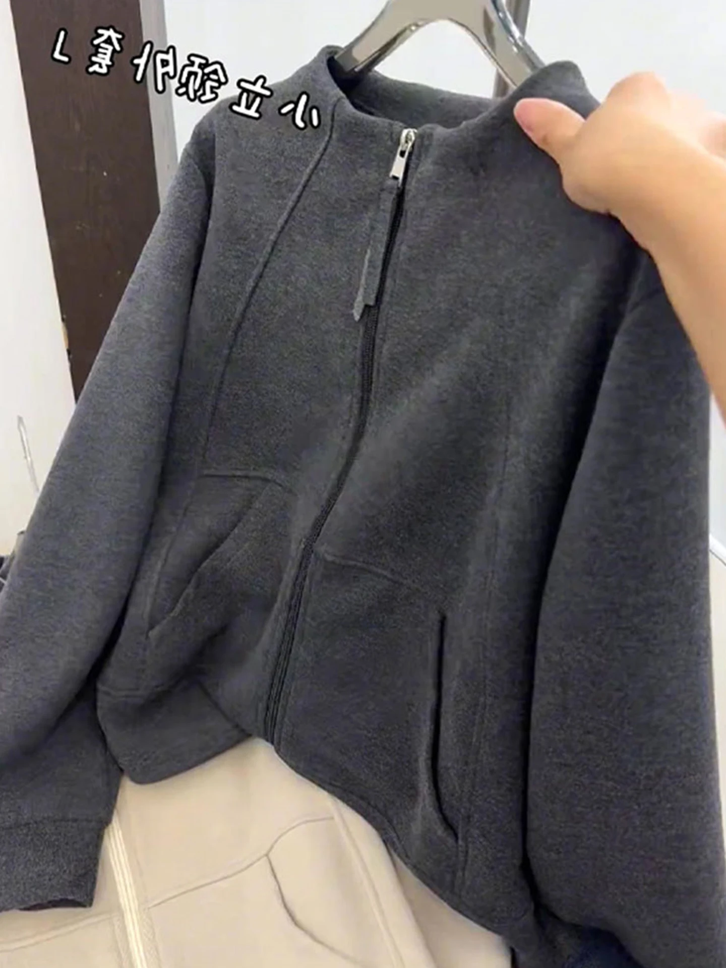 

Свободный вязаный свитер на молнии Sve Pure Color Long Sve, кардиган, женский модный легкий топ на осень и весну