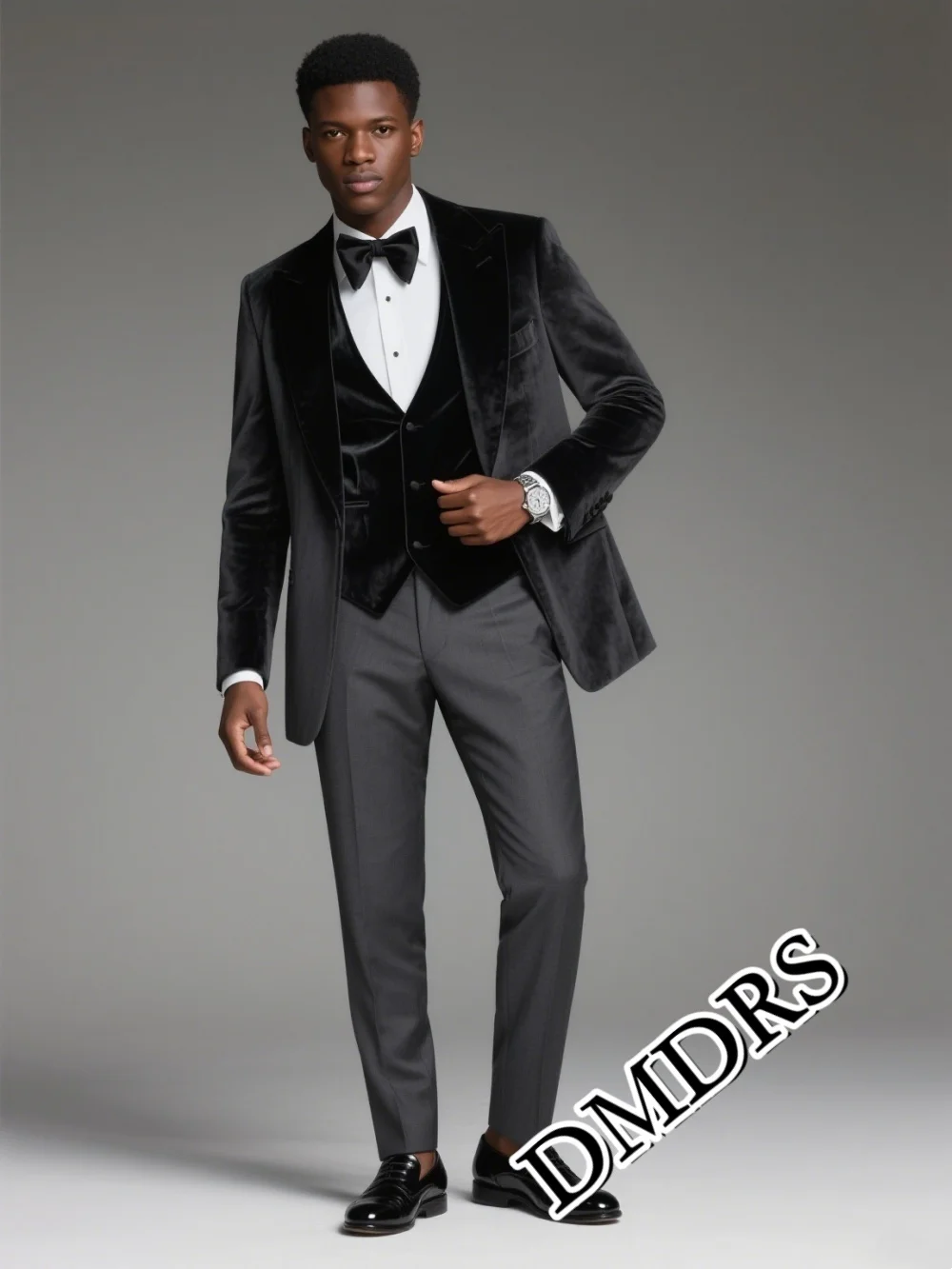 Luxurious Velvet Men's Suit Set For Wedding Dapper Single-Breasted Formal Business 3PCS Men's Suit Set (Jacket Vest Pants)