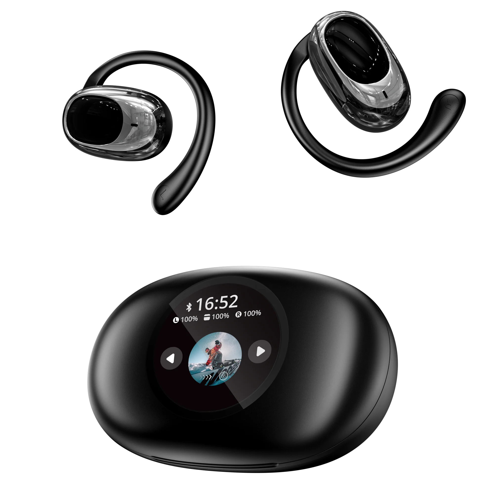 Open hanging wireless Bluetooth earphones 5.4 color screen touch multifunctional earphones ANC active noise reduction