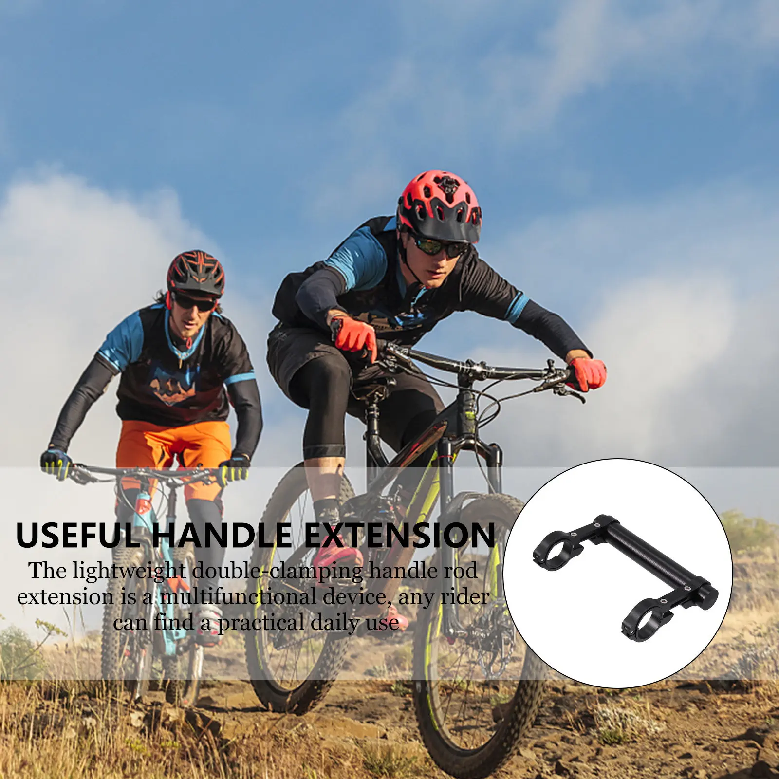 

Bike Stem Extender Universal Stand Aluminum Alloy Handlebar Mount Base Rack Double Clamp