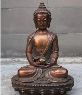 

Tibet Buddhism Temple Red Bronze Amitayus Sakyamuni Shakyamuni Buddha Statue