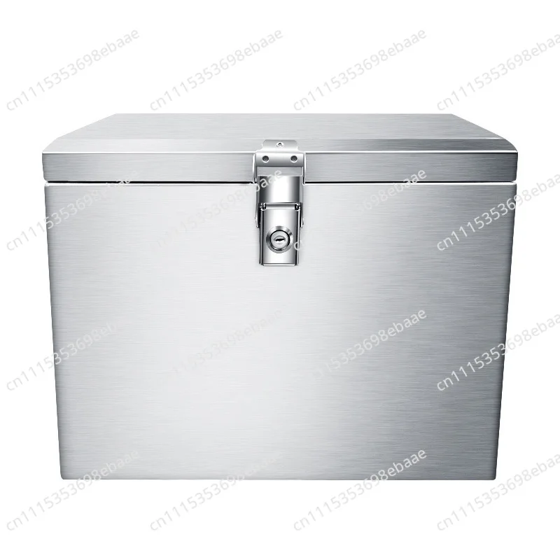 Large Capacity Stainless Steel Motorcycle Top Case, Universal Scooter Trunk Toolbox & Storage Box for Electric Bike