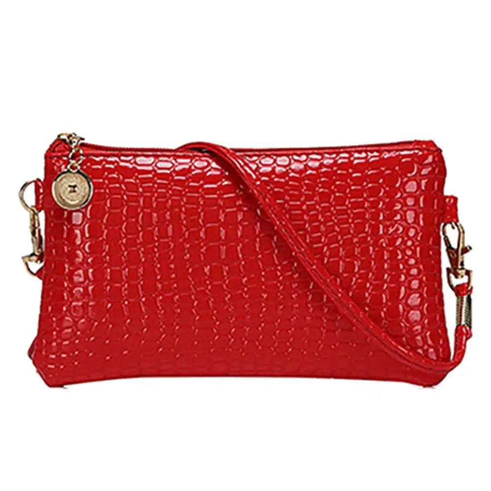 Bolso de hombro de cuero PU con patrón de cocodrilo para mujer, de Color sólido bolso cruzado, bolso de teléfono, monedero pequeño, moda femenina