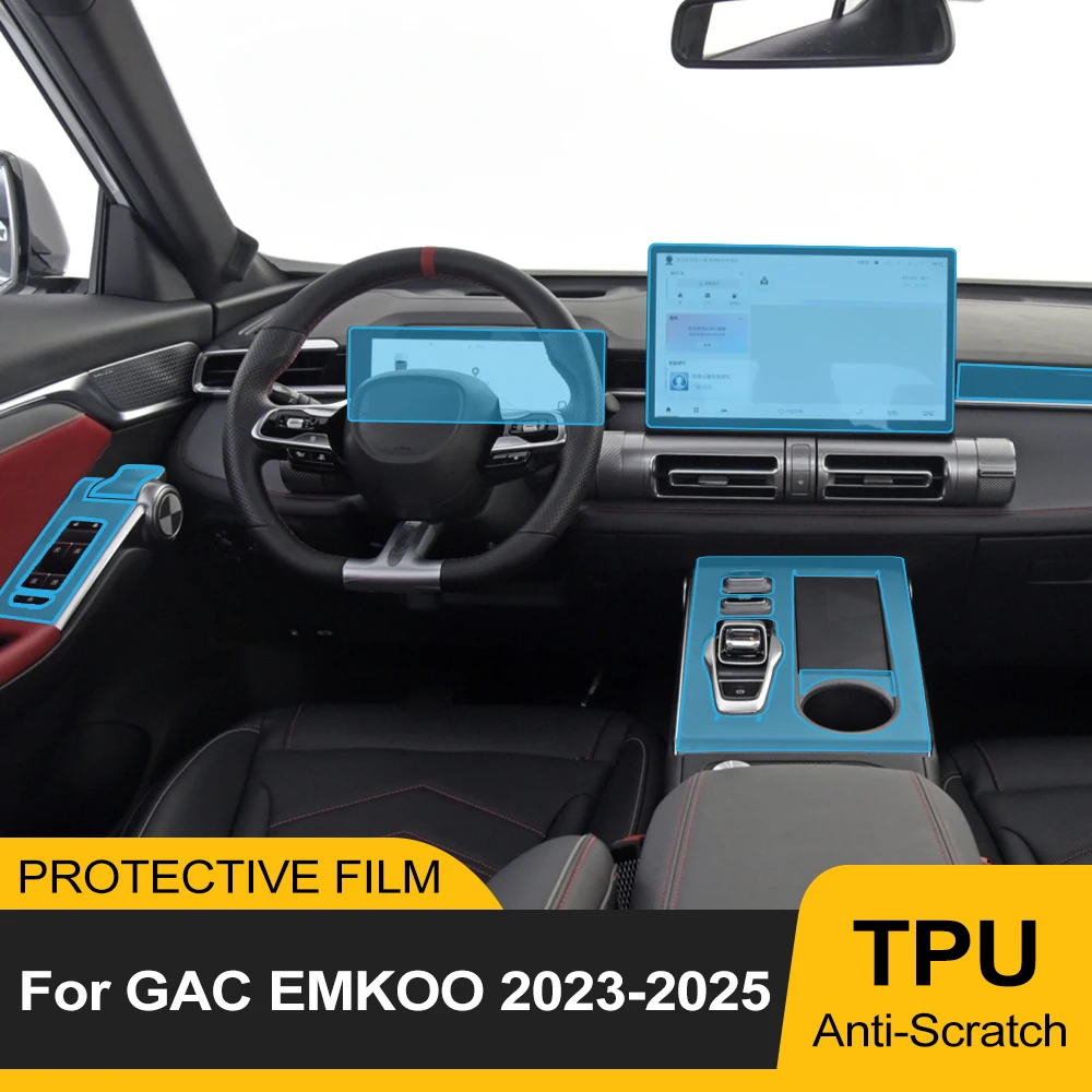 Car Interior Center Console Transparent TPU Protective Film for GAC EMKOO 2023 2024 2025 Anti-scratch Repair Pre-cut PPF Film