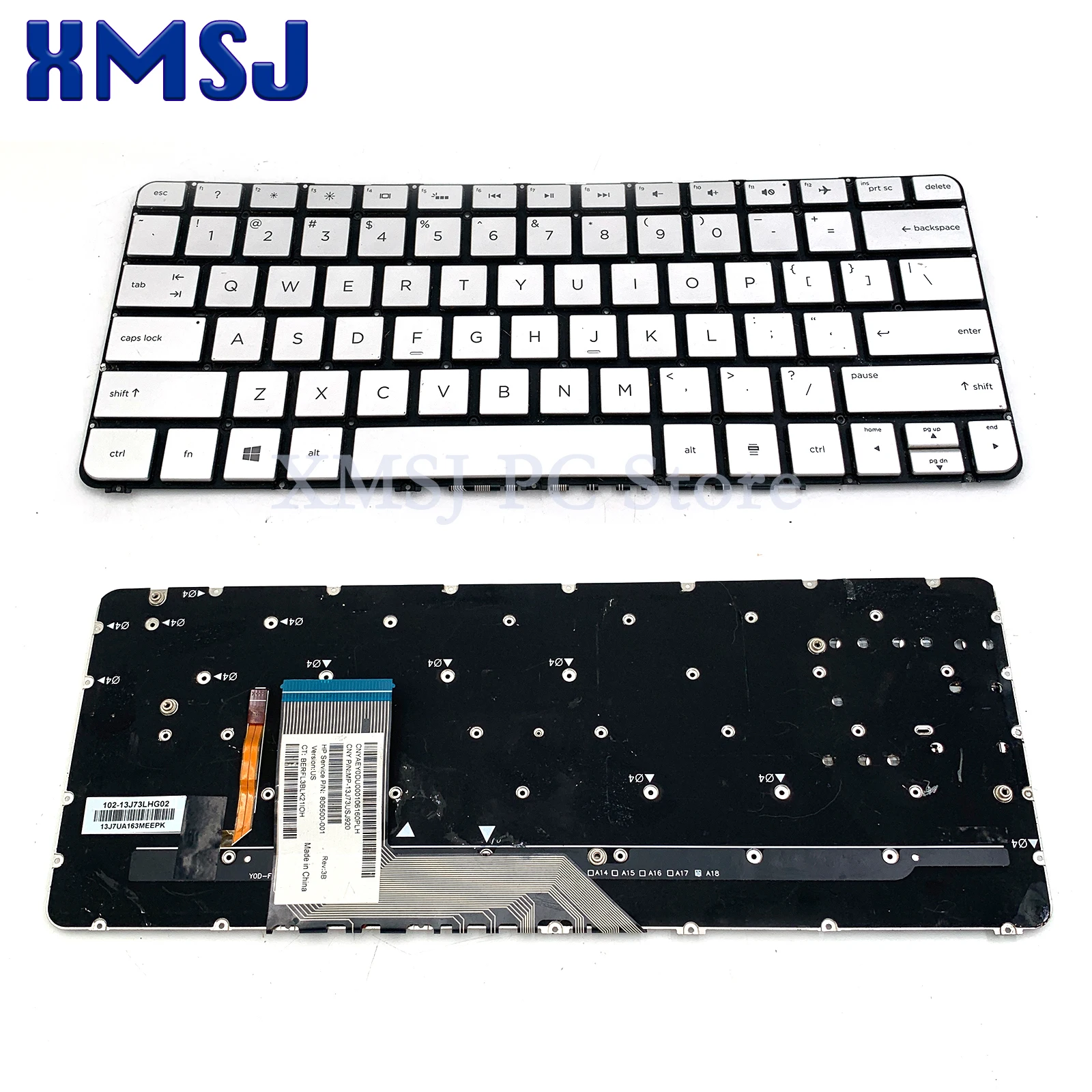 Imagem -03 - Teclado Portátil para Notebook hp Retroiluminado Nos Eua Spectre X360 g1 g2 134003dx 13-4000 13-4000 13-4002dx 806500001 801508-001