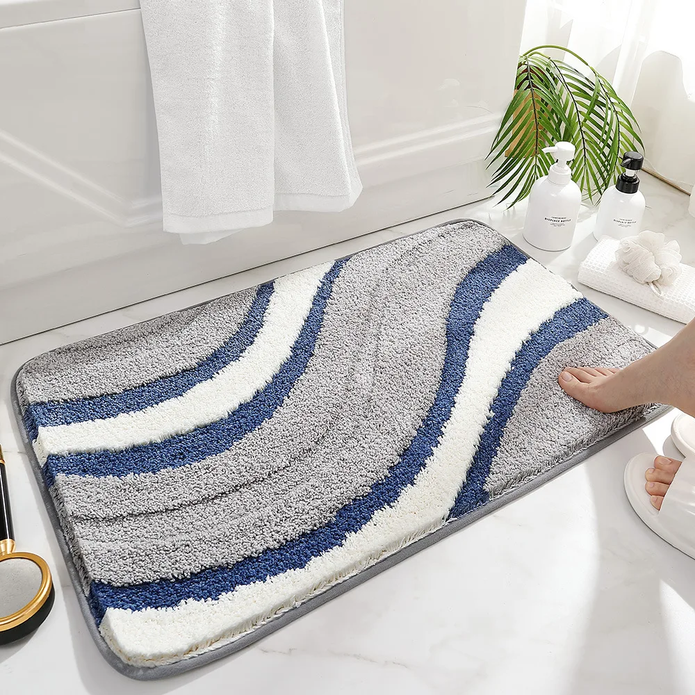 VIKAMA Absorbent Bath Rug Nordic Simple Home Decoration Soft Non-Slip Floor Mat Imitation Cashmere Door Mat