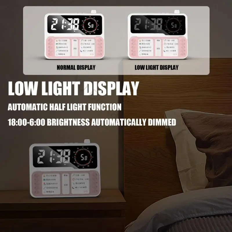 96BA Study Desk Timer Clock with Easy-Read Display, Alarm Functions and Timer View for Classroom Desk Planning and Daily Use