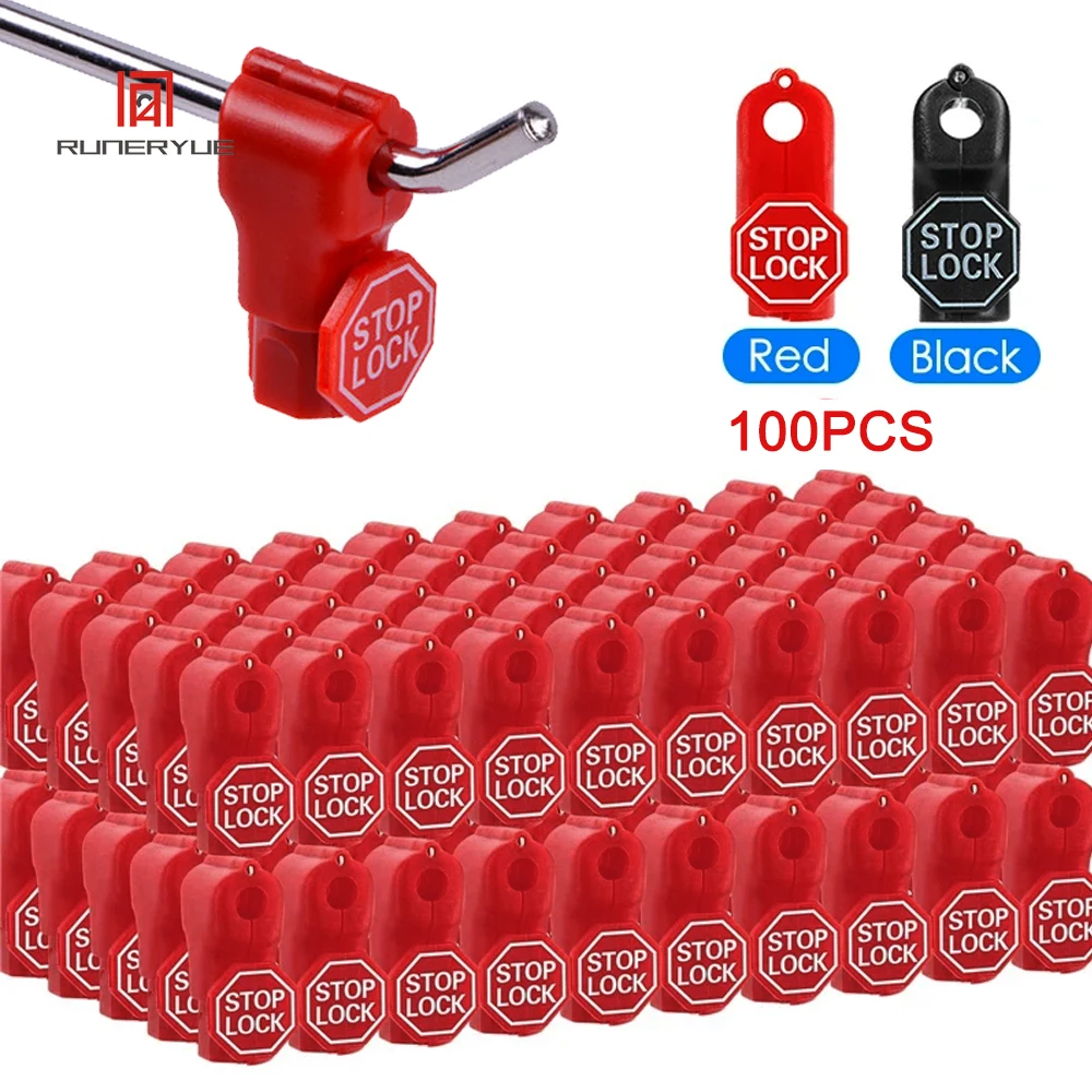 100pcs 6mm Anti-theft EAS Stop Lock for Store Display Security Tags Hook Stem&peg Stoplock Plastic Lock diameter Hook lock Red