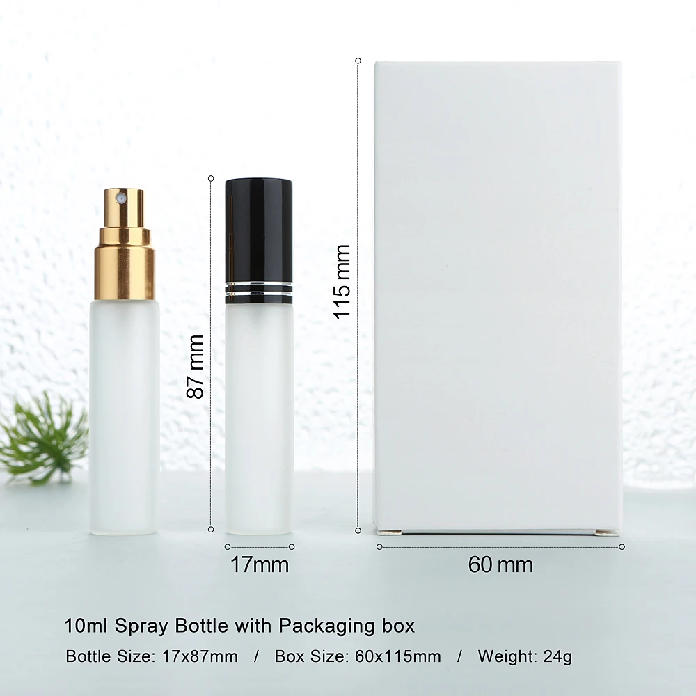 30 SZTUK 10ml wysokiej jakości matowych białych szklanych butelek na perfumy z rozpylaczem, drobna mgiełka, szczelne, wielokrotnego użytku, z wykwintnymi pudełkami