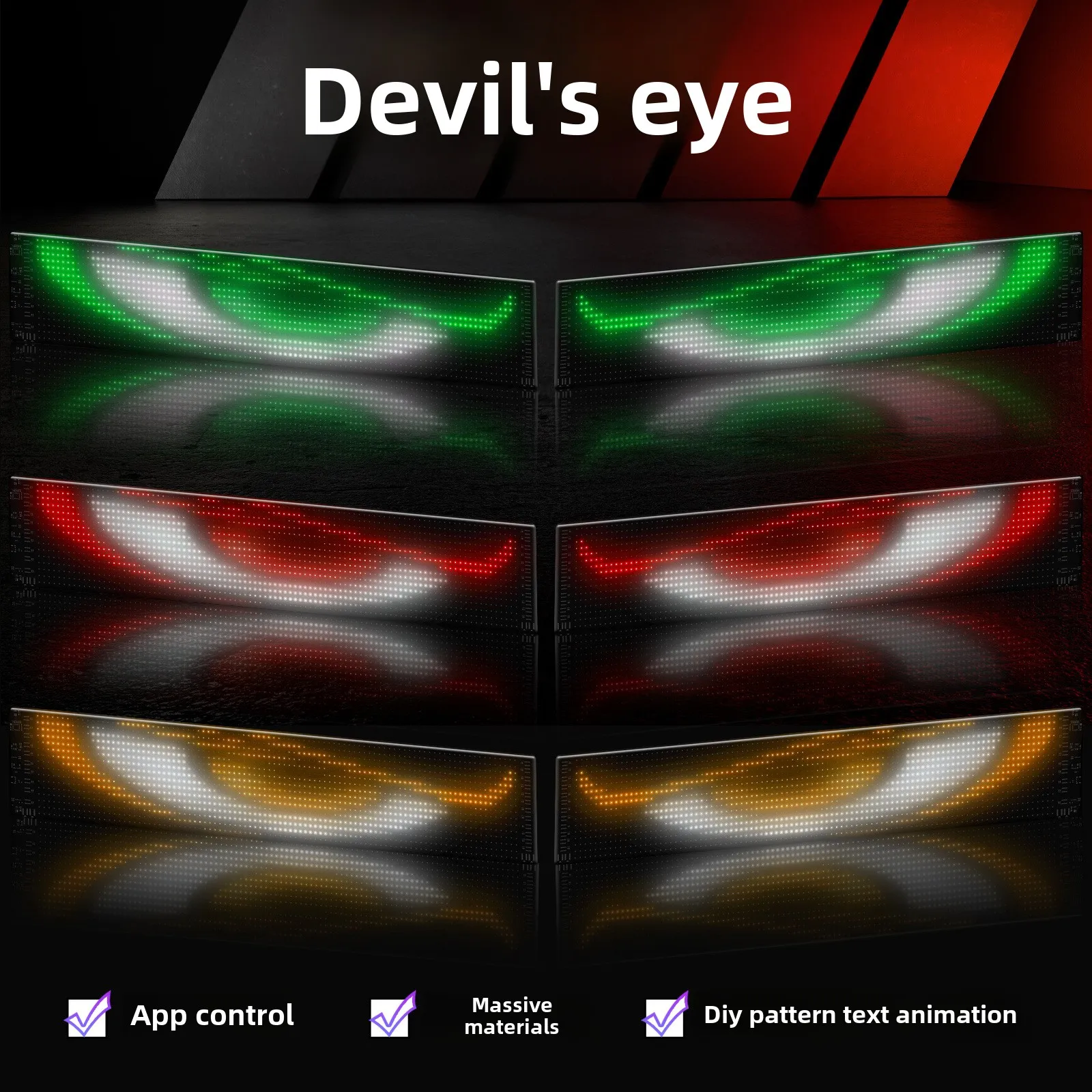 

Popular hot-selling devil's eye truck LED flexible screen can be controlled by mobile phone Diy Led car screen