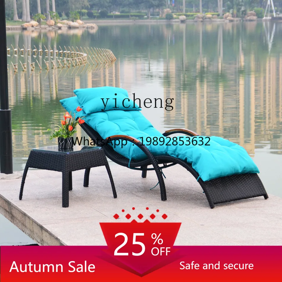 

Outdoor furniture garden rattan bed outdoor leisure rattan art bed chair home accessories