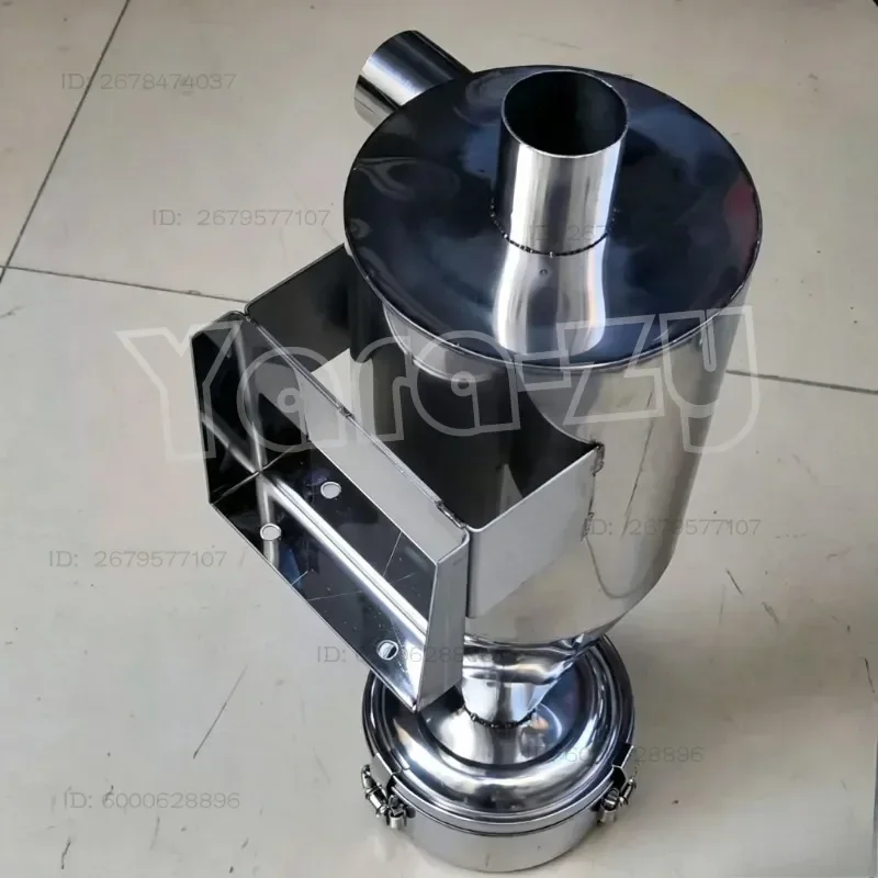 Cyclone Dust Collector Separator Stainless Steel Air Dust Filter Inlet & Outlet Vent For Auto Material Suction Feeder Machine