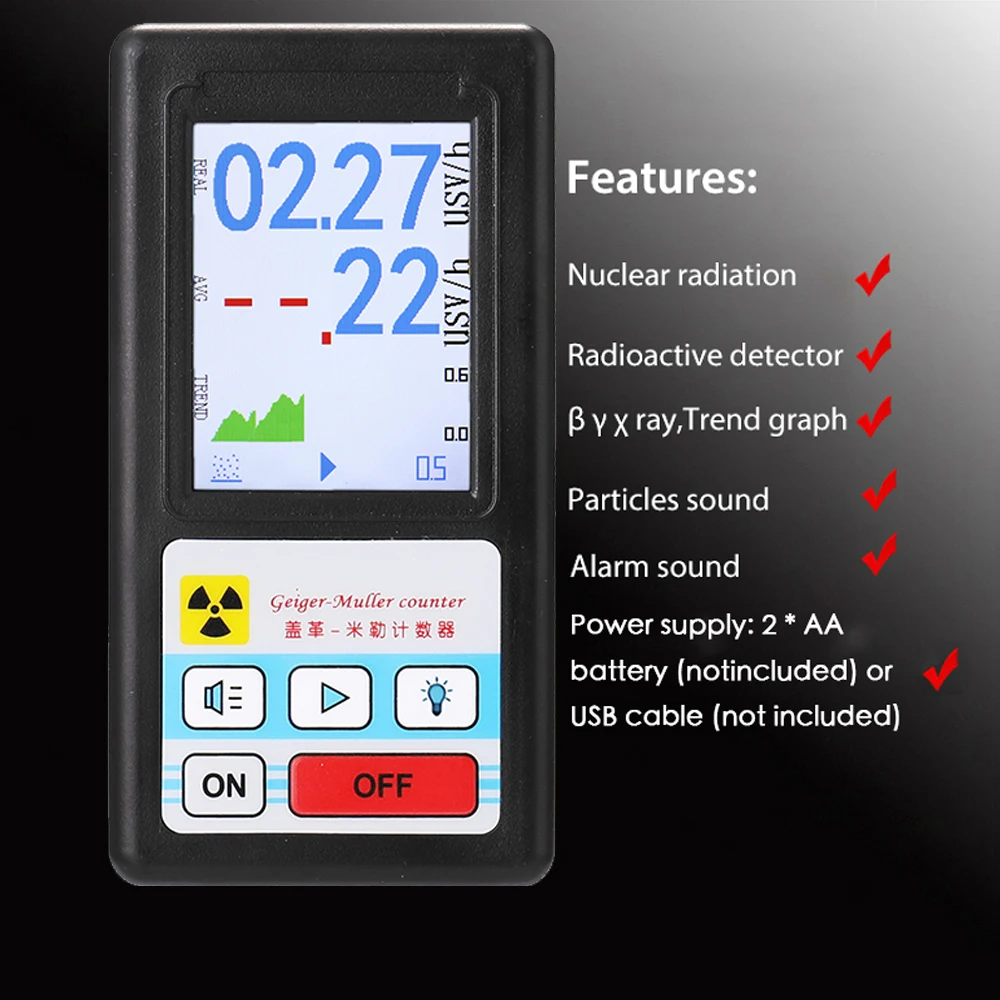 BR-6 Geigerteller Nucleaire Stralingsdetector Persoonlijke Dosimeter X-ray Beta Gamma Detector LCD Radioactieve Tester Marmeren Tool