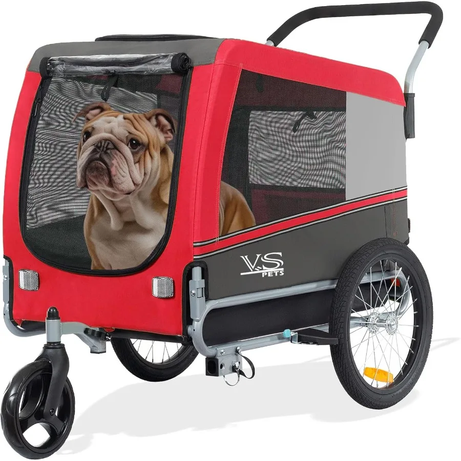 

Pets Large Dog Bike Trailer Stroller for MediumLarge Dog or Multiple Small Dogs Pet Stroller for Dogs Up to 78 lbs
