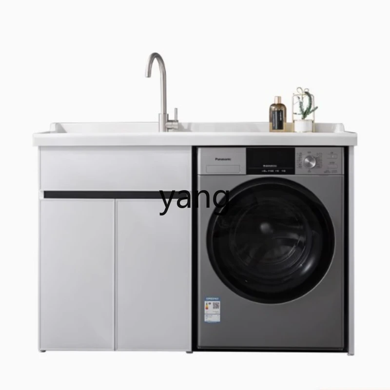

YJQ washing machine integrated cabinet space aluminum quartz stone basin cabinet balcony drum laundry cabinet free shipping