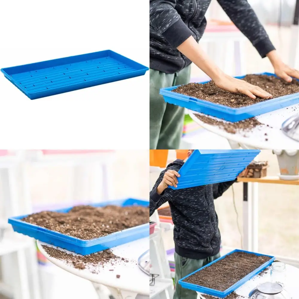 

Синие микрозеленые лотки сверхпрочности, упаковка из 10 штук с отверстиями для посадки пшеничной травы и других микрозелений