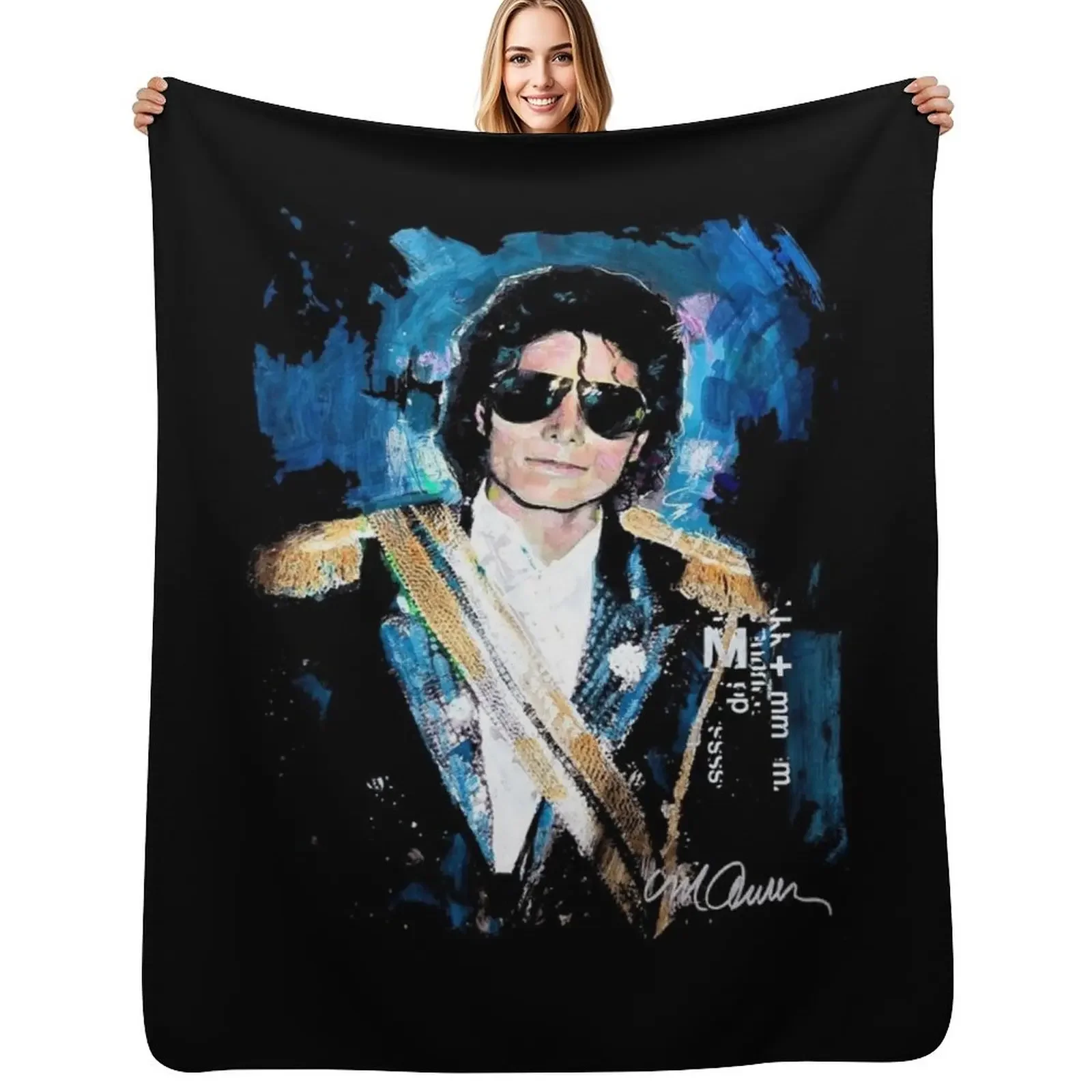 

Michael 1984 Grammys Jackson Pop Art Portrait Throw Blanket Single Decorative Sofas Bed linens Blanket