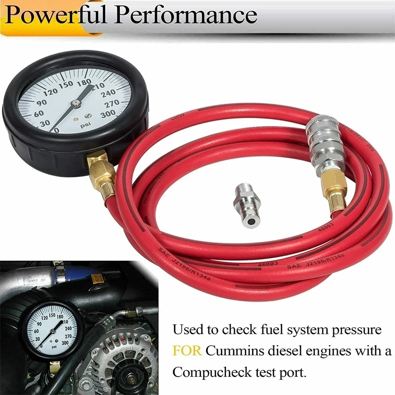 TENG MILE TU-32-20 Diesel Fuel System Pressure Test Gauge Quick Connected Fuel Injection Pump Pressure Gauge