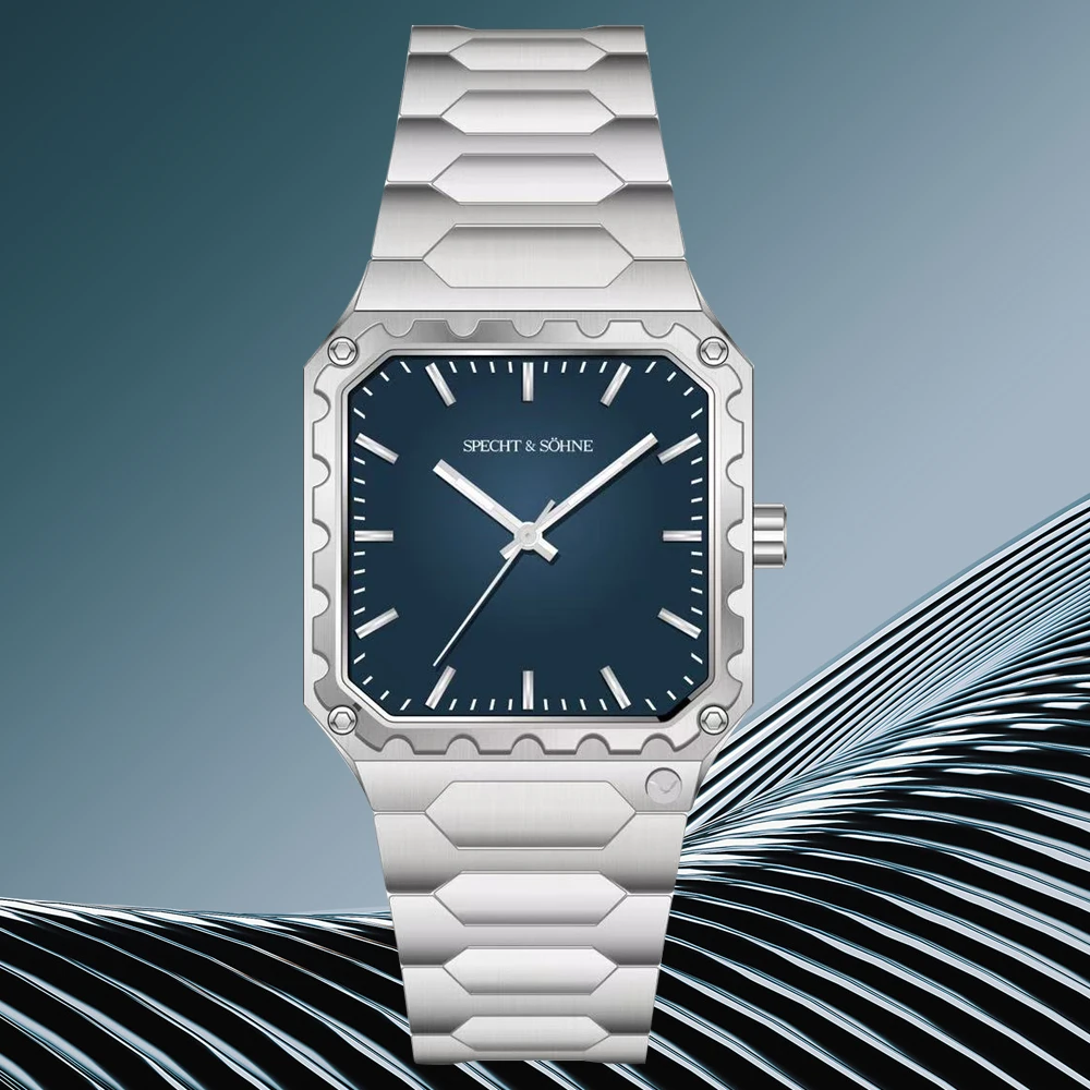 العلامة التجارية الفاخرة الوافدين الجدد Specht & Söhne 222 مربع ساعة معصم رجالية الفولاذ المقاوم للصدأ VH31 الاجتياح الكوارتز Movt ساعات رياضية الذكور #1