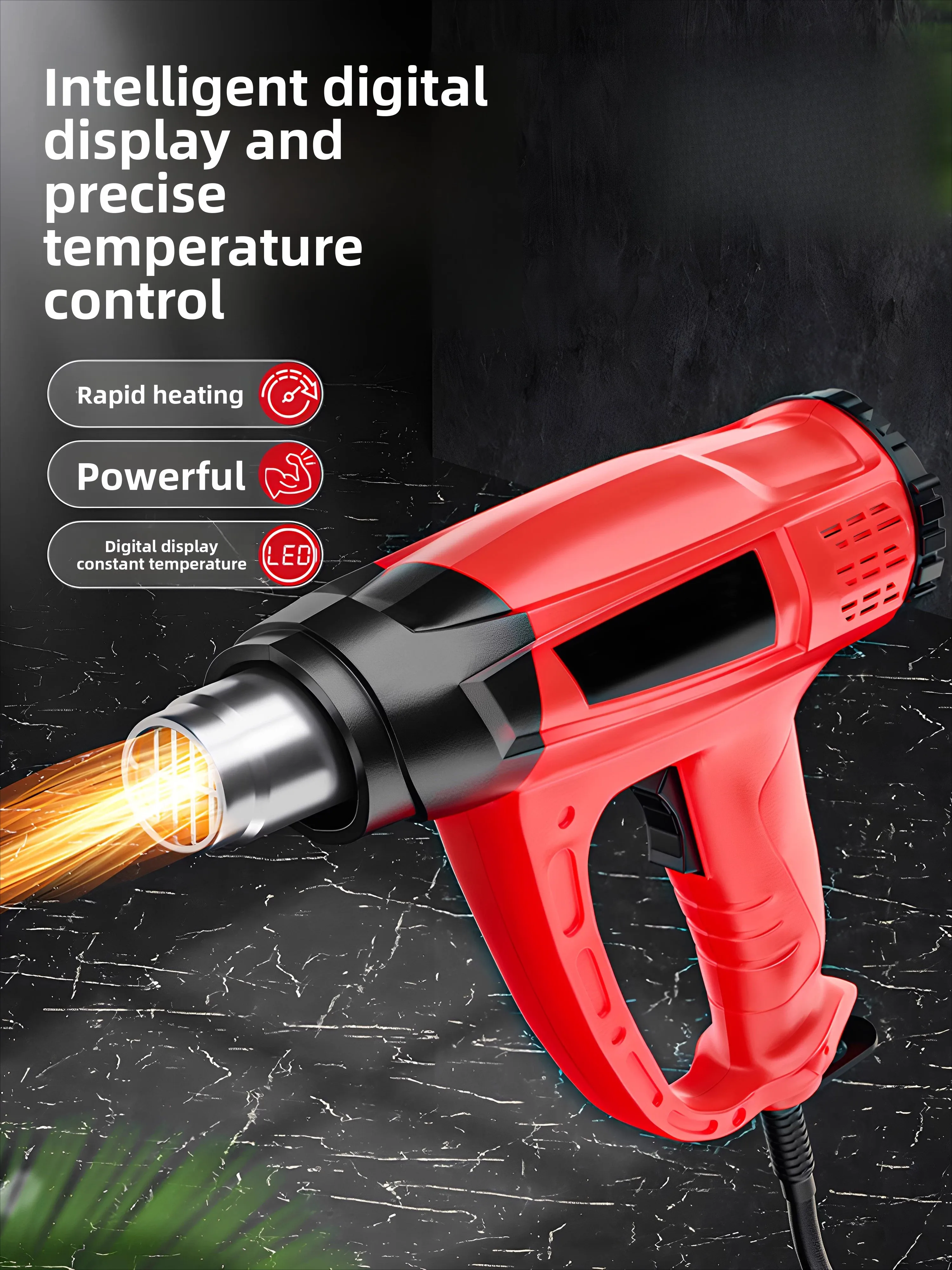 

High temperature hot air gun Industrial grade small heating and sealing film hot air fan Special for automobile film