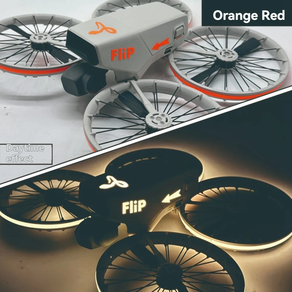 A07I For Flip Drone Luminous Stickers Anti-Scratch Protective Film Night Safety Cool Flight Accessories Orange