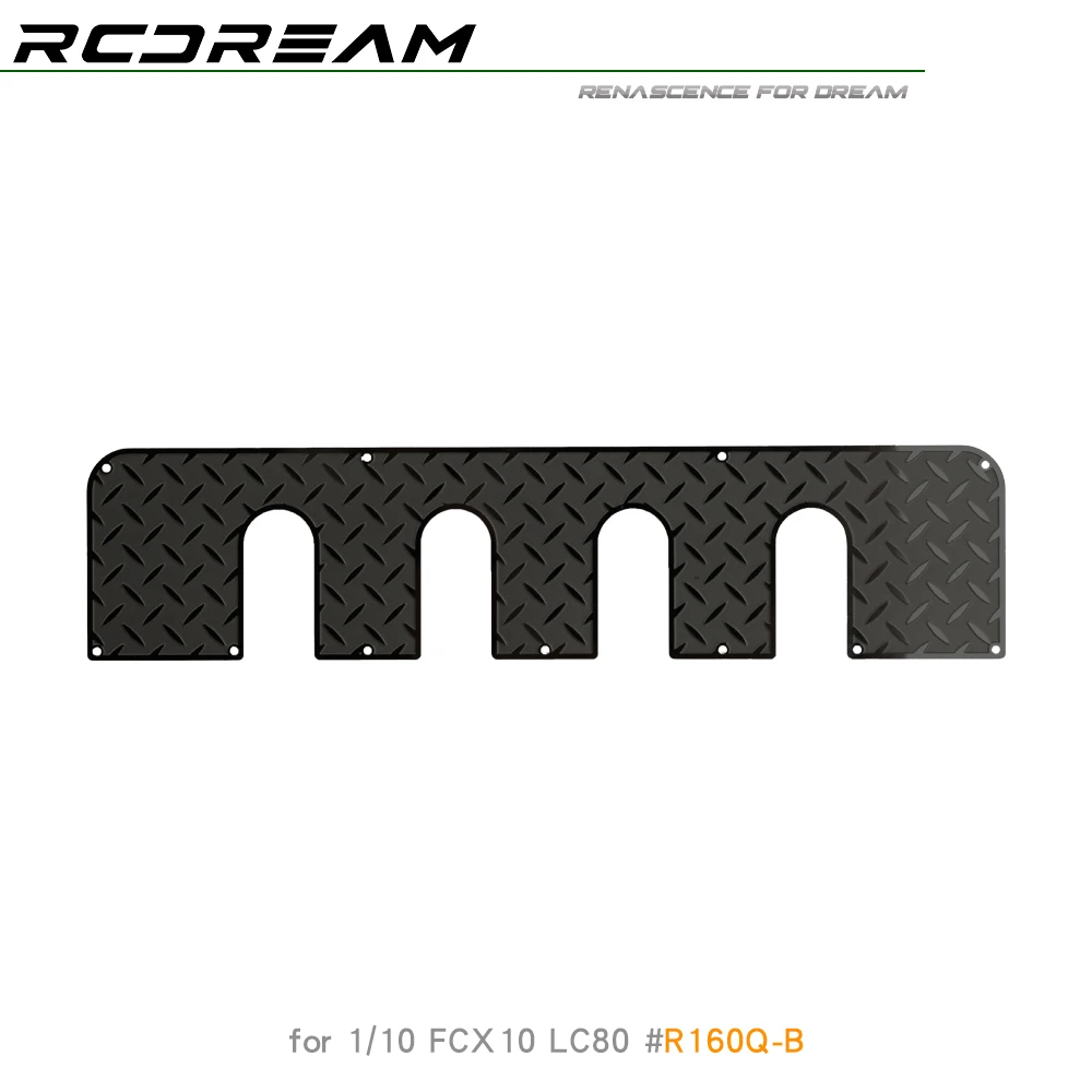 RCDream 1/10 แผ่นป้องกัน Checkered แผ่นโลหะตกแต่งสําหรับ FCX10 LC80 แร็คหลังคา Front End อัพเกรดตัวเลือกอะไหล่ # R160Q