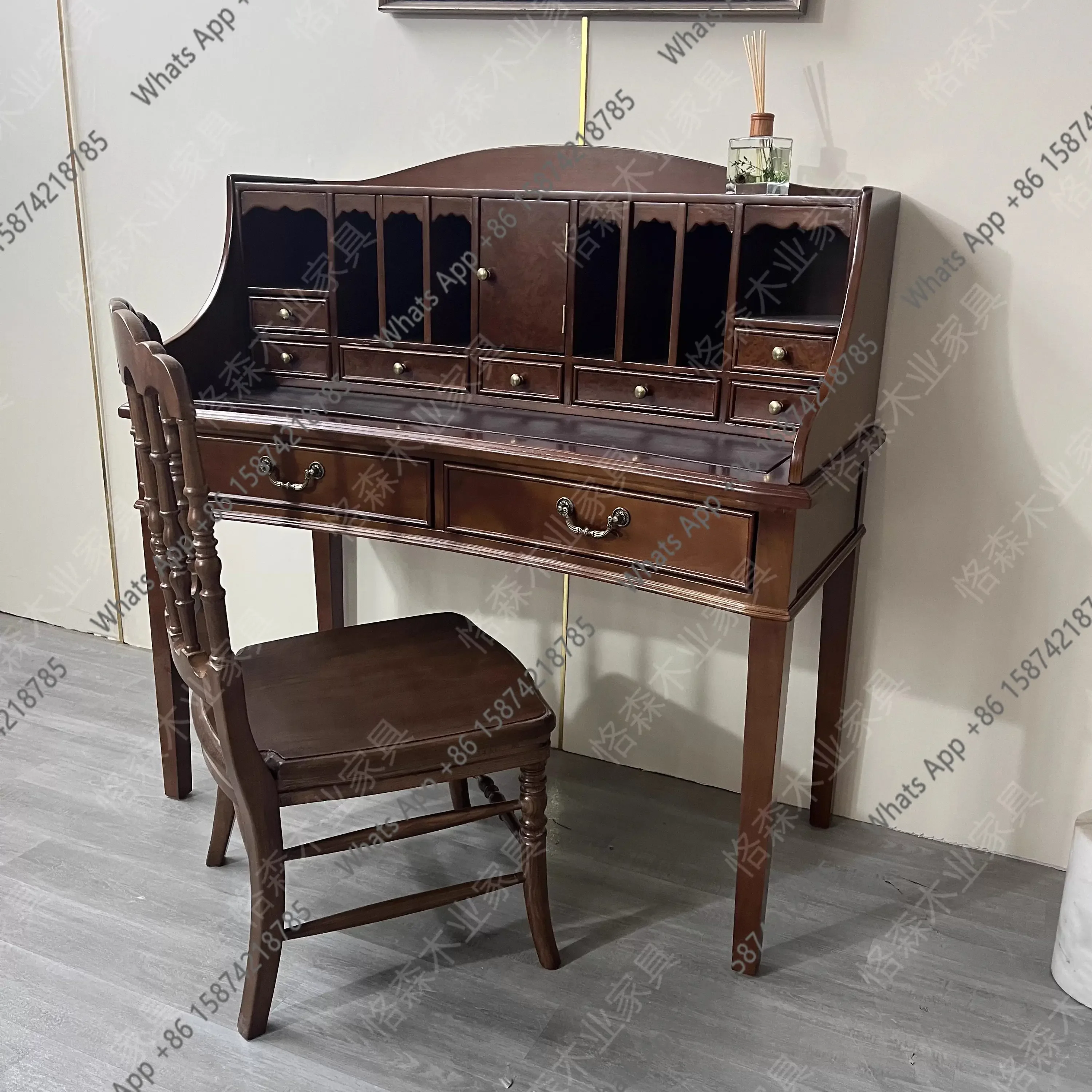 

Туалетный столик ZL в американском стиле из массива дерева, ретро, для спальни, для девочек, французский дизайн, высокое качество