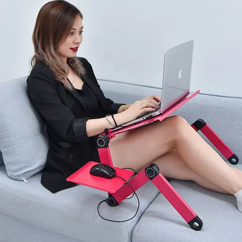 Folding Laptop Table for Bed Office Lazy Computer Desk Telescopic Mobile Stand Ideal for Students Lying Flat