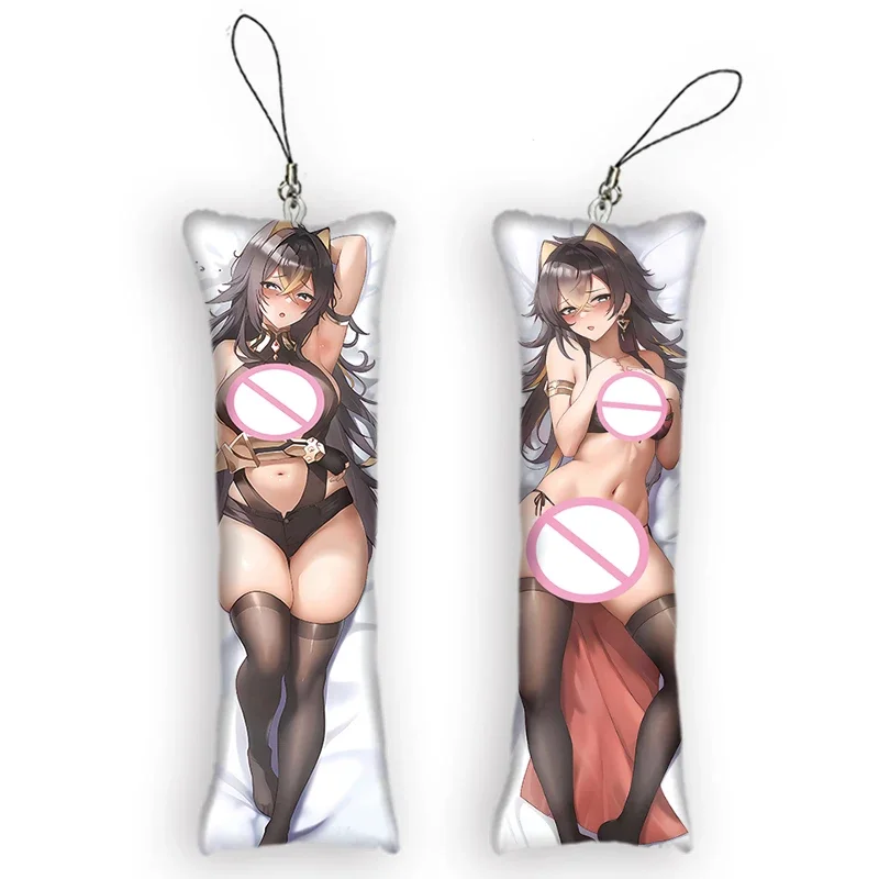 Fashion Genshin Impact Dehya Theme Character Mini Dakimakura Keychain Anime Kawaii 2-Sided Print Small Pillow Pendants Ke