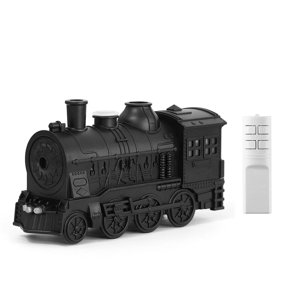 300ml Aromatherapy Machine Humidifier Retro Steam Train 2-level Timer USB Remote Control Air Humidifier for Office Home