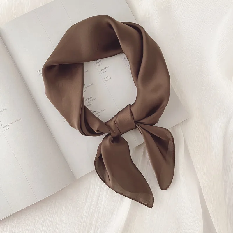 New 70*70cm Silk Square Scarf Women Soft Satin Hairband Neckerchief Tie Female Headband Foulard Bag Ribbon Gift Luxury