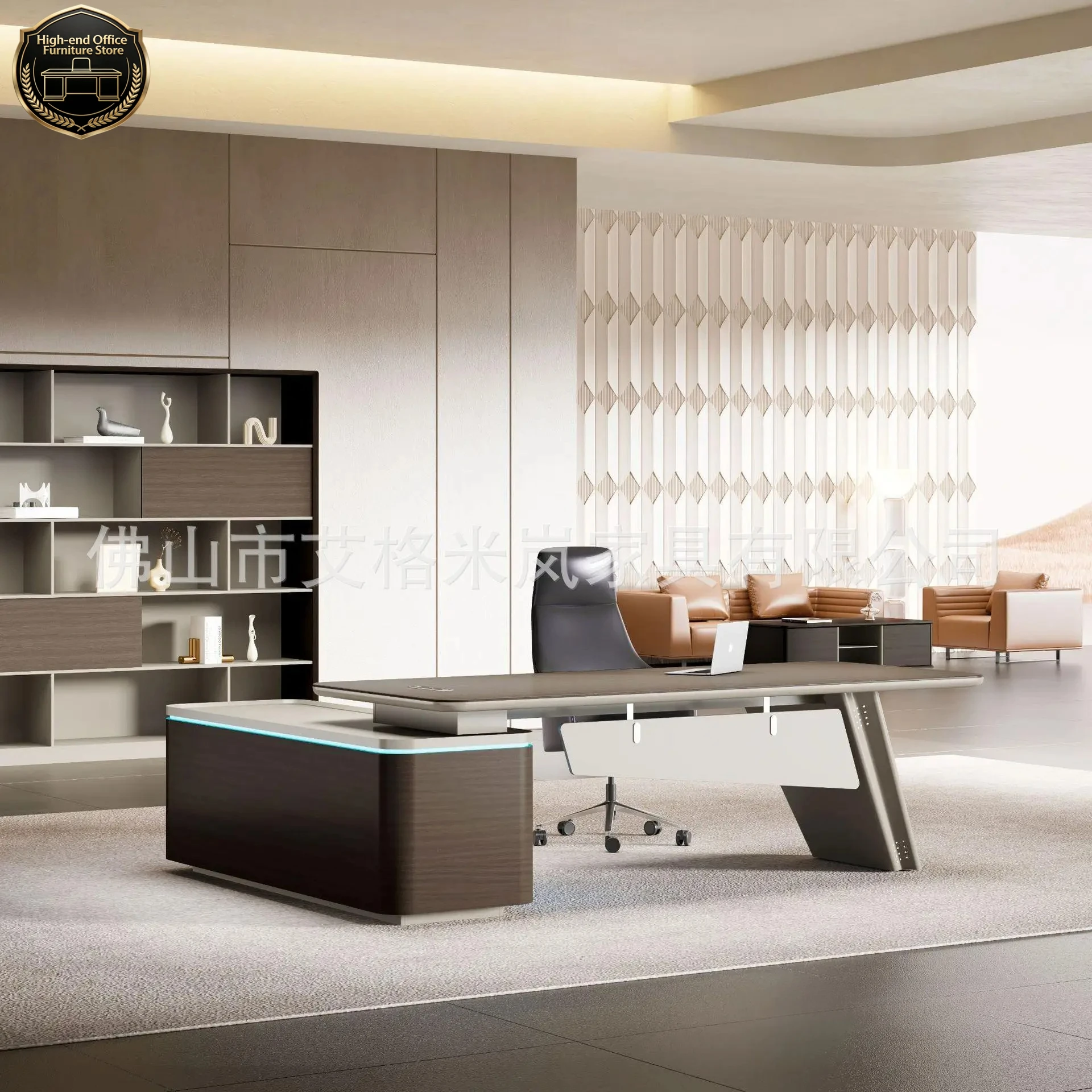 

Современный стол руководителя класса люкс, простой офисный стол для менеджера/руководителя/начальника, комбинированный стол с боковым шкафом, офисная мебель