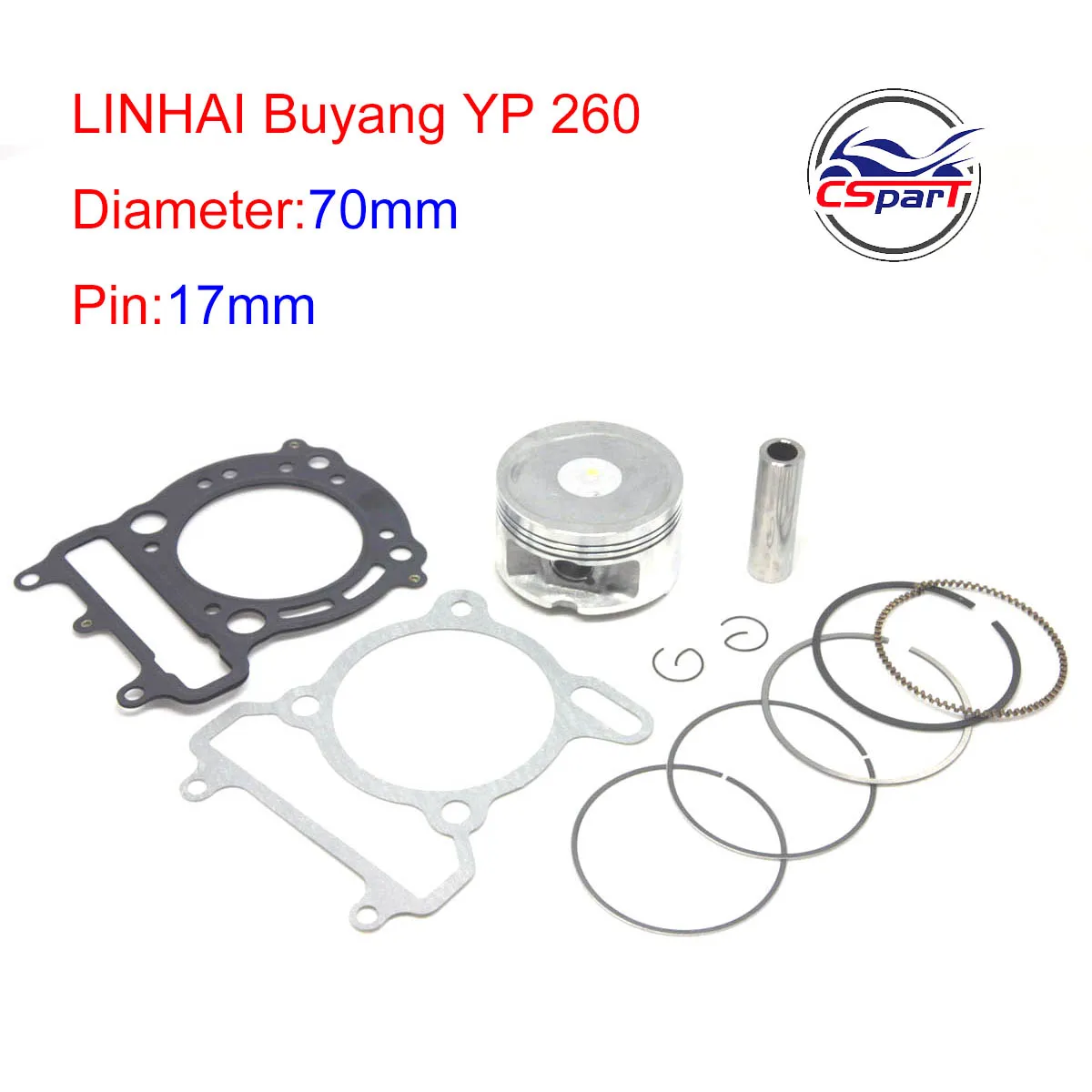 LH260 70mm Piston Ring Kit LinHai Majesty YP260 Bore Size  Motorcycle ATV Engine Parts