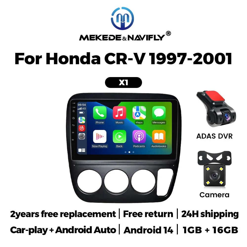 

Android 14 Car Radio DVR Recorder Rear View Camera Monitor For Honda CR-V 1997-2001 CRV Wireless CarPlay Autoradio Navigation