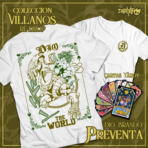 Camiseta JoJo Bizarre Adventure Jotaro Kujo, camiseta Dio Giorno, camiseta de Anime, todas las tallas